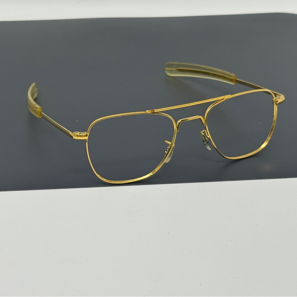 RANDOLPH ENGINEERING USA Gold Pilot Sunglasses Frame Only No Lenses Bayonet